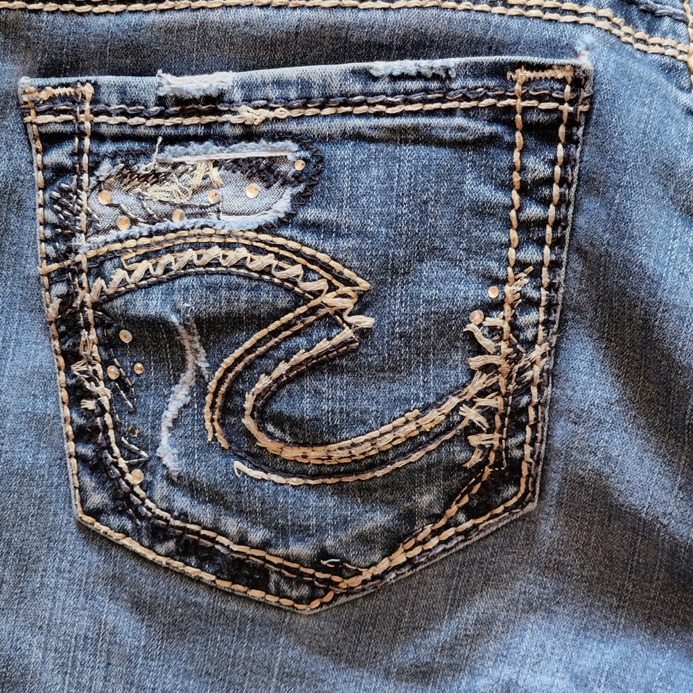 Silver Suki slightly distressed bootcut jeans